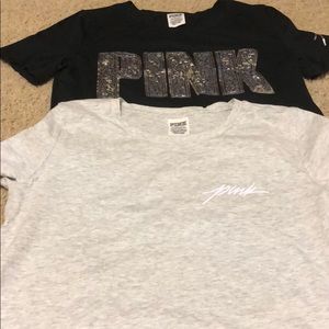 2 pink short shirt tees